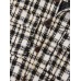 Mens Plaid Double Pockets Woolen Thick Button Lapel Casual Jacket