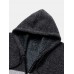 Mens Colorblock Knitted Zipper Warm Hooded Sweater Cardigans