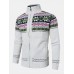 Mens Geometric Graphics Knitted Fleece Lined Warm Sweater Cardigans