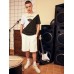 Mens Letter Print Color Block Patchwork Short Sleeve T  Shirts